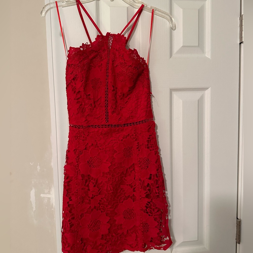 Red Lace Mini Dress